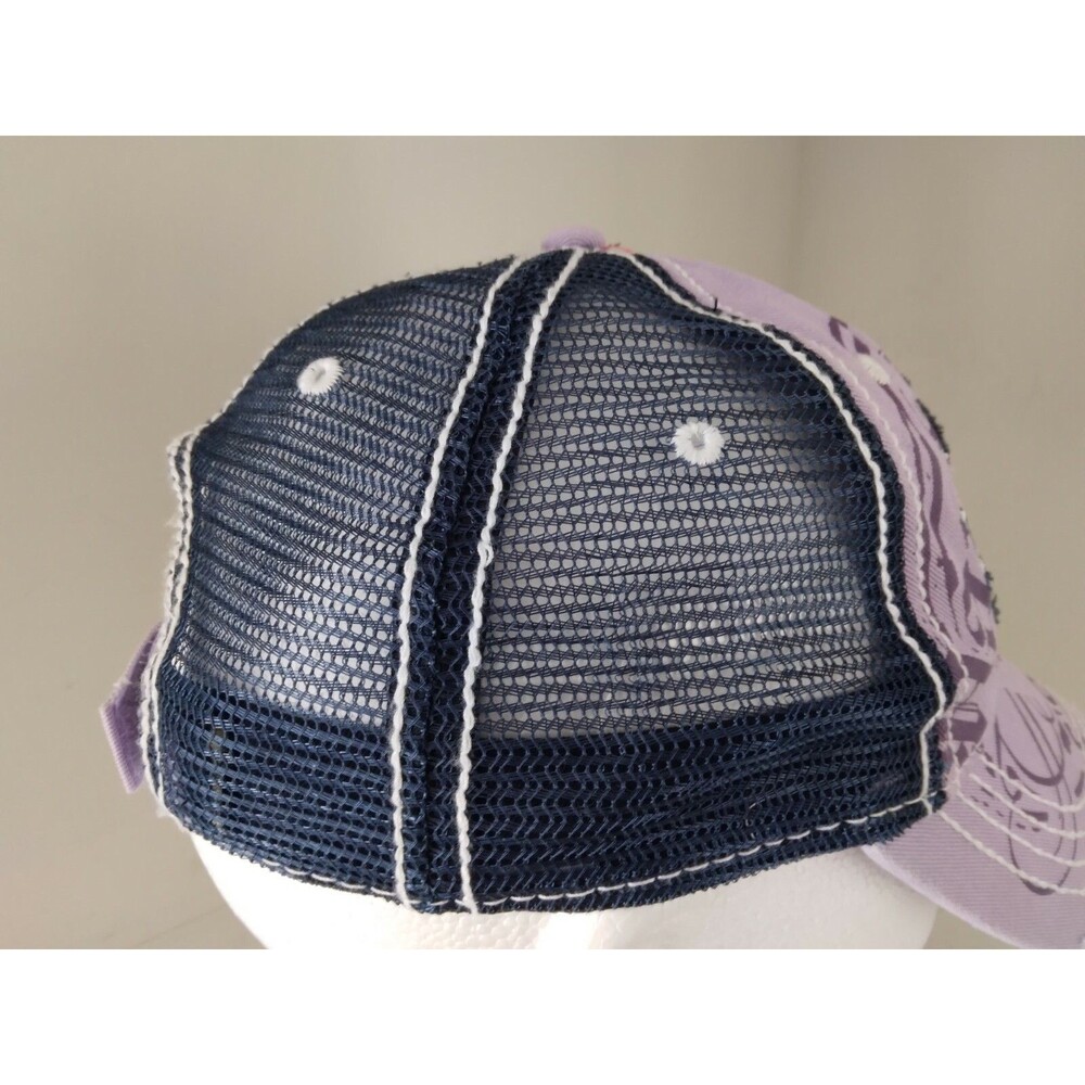 Hard Rock New York Couture Distressed  Purple Blue Mesh Trucker Hat - Picture 5 of 8